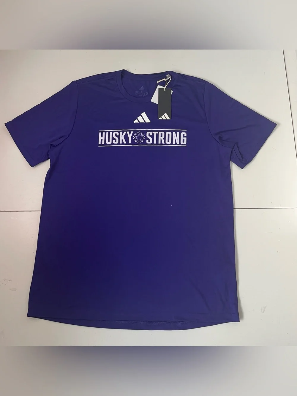 New UW Huskies Strong Adidas Shirt Size Adult Large Asthelesure Purple Pre Game